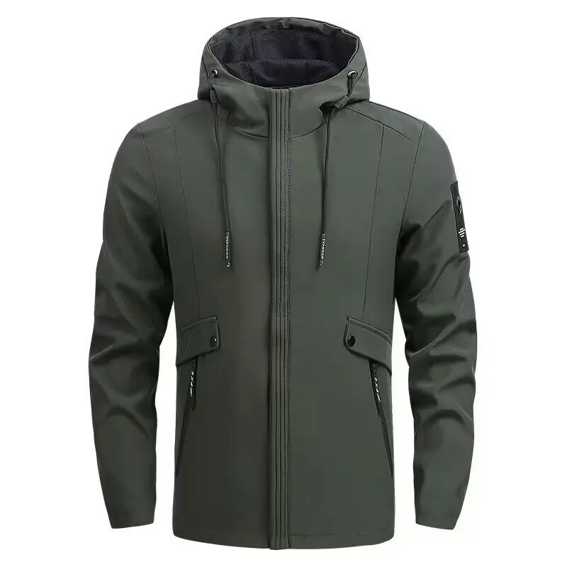 Herren Wasserdichte Softshelljacke mit Kapuze, winddicht und atmungsaktiv Drune