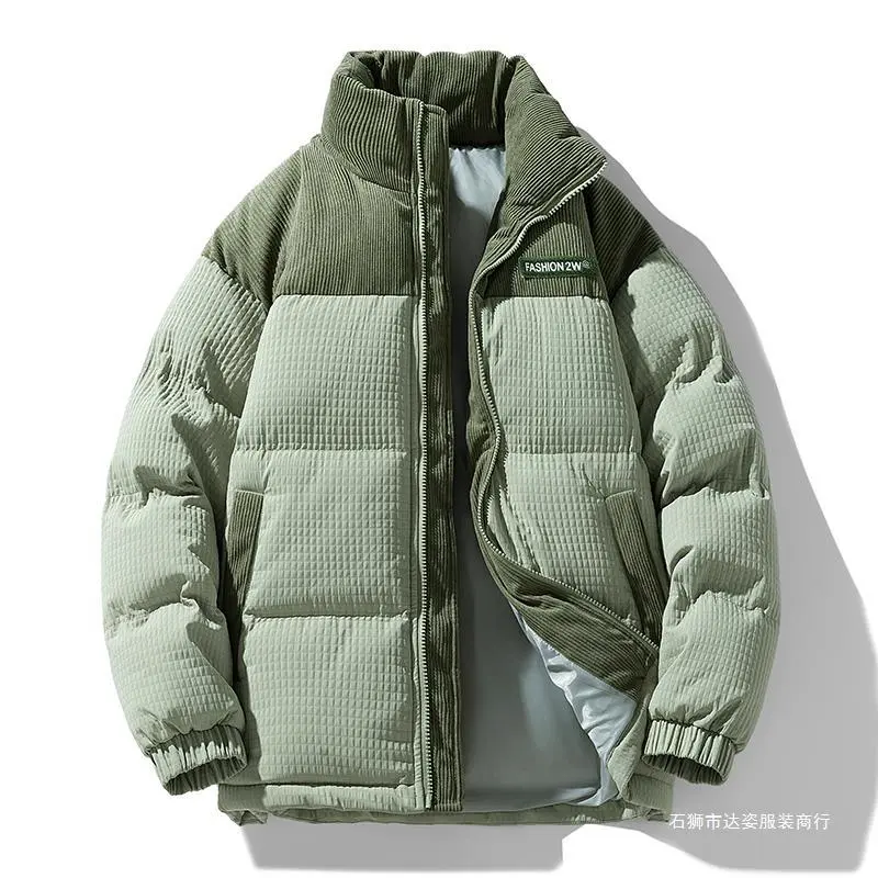 Herren Wattierte Cordoptik Steppjacke mit hohem Stehkragen und Thermofutter Drune
