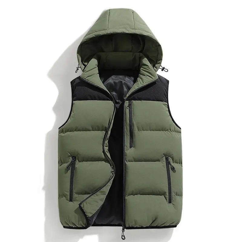 Herren Wattierte Outdoor-Weste mit Kapuze Drune