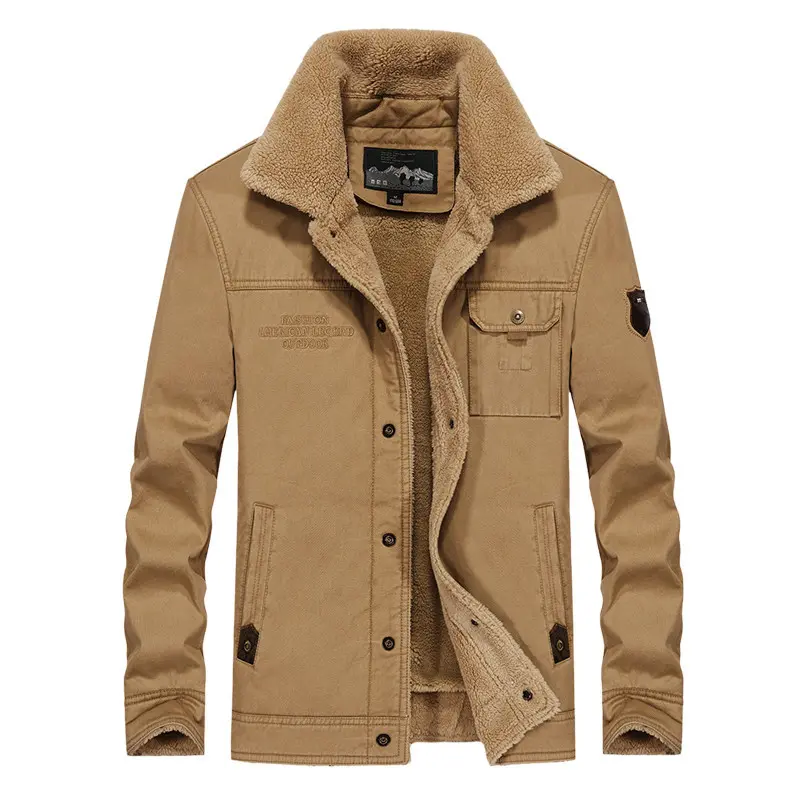 Herren wattierte Sherpa-Canvas Feldjacke mit Teddyfutter und Thermoisolierung Drune