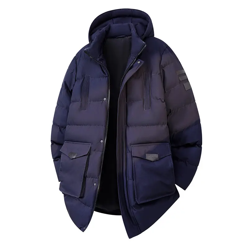 Herren Wattierter Parka im Duffle‑Stil mit Kapuze und großen Pattentaschen Drune