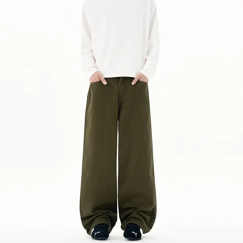 Herren Weit geschnittene Baumwoll-Denim-Jeans mit geradem Bein und cleanem Minimaldesign Drune