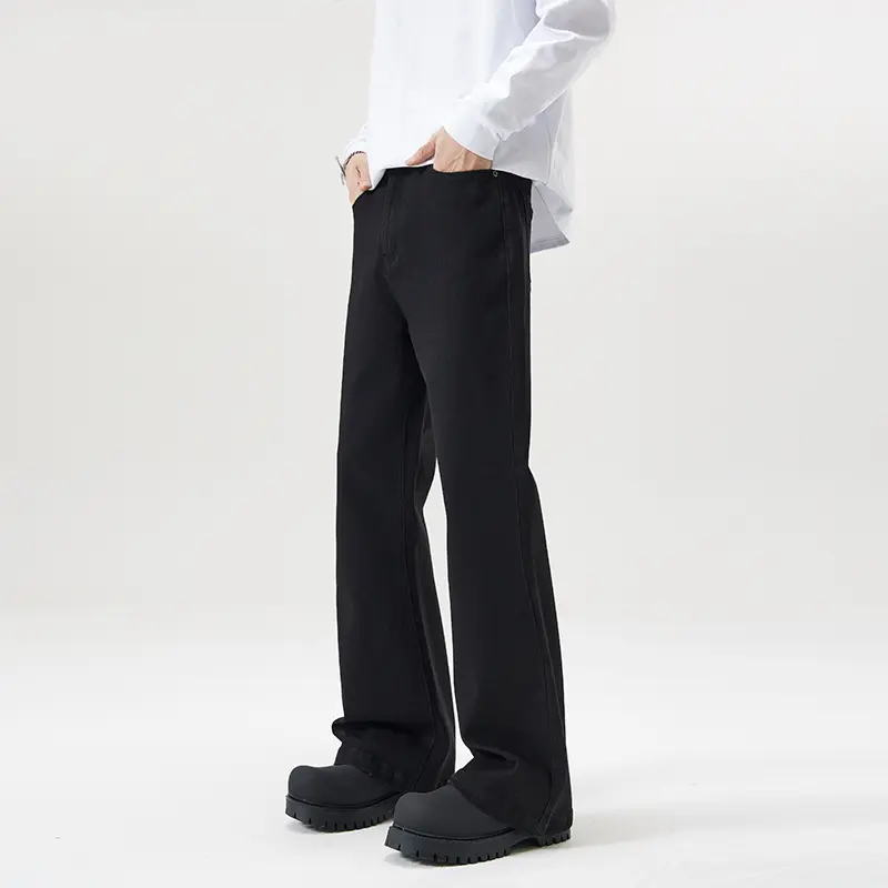 Herren weit geschnittene Denimhose mit geradem Bein Drune