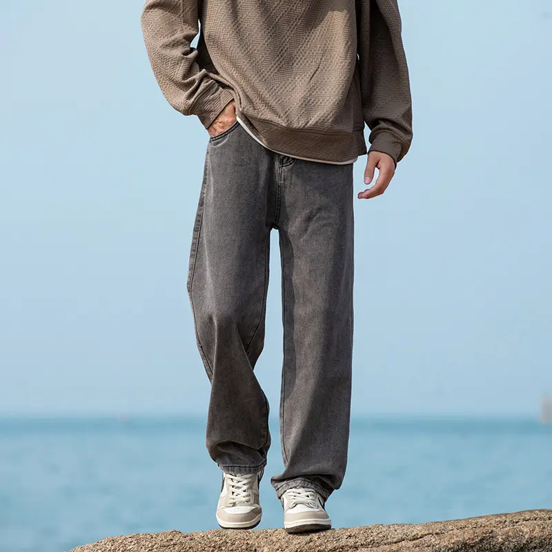 Herren weite Baggy-Jeans im Vintage‑Workwear‑Look mit relaxed Sitz und geradem Bein Drune
