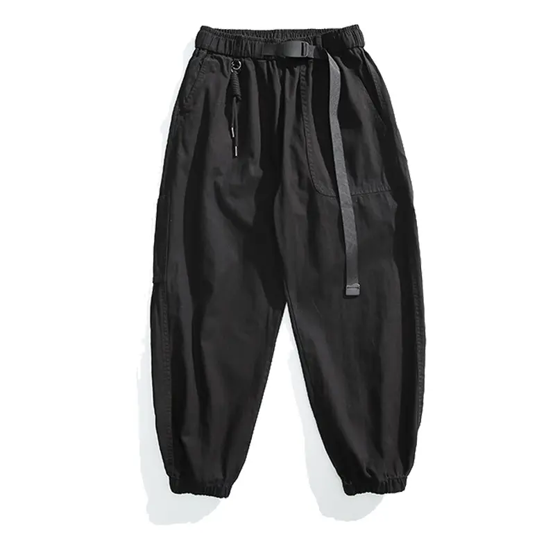 Herren Weite Canvas-Cargo-Jogginghose im Utility-Style mit elastischem Bund, integriertem Webgürtel und Bündchen Drune