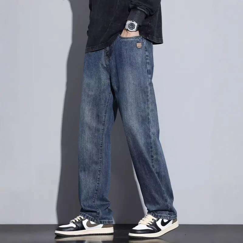 Herren Weite Denim-Jeans Drune
