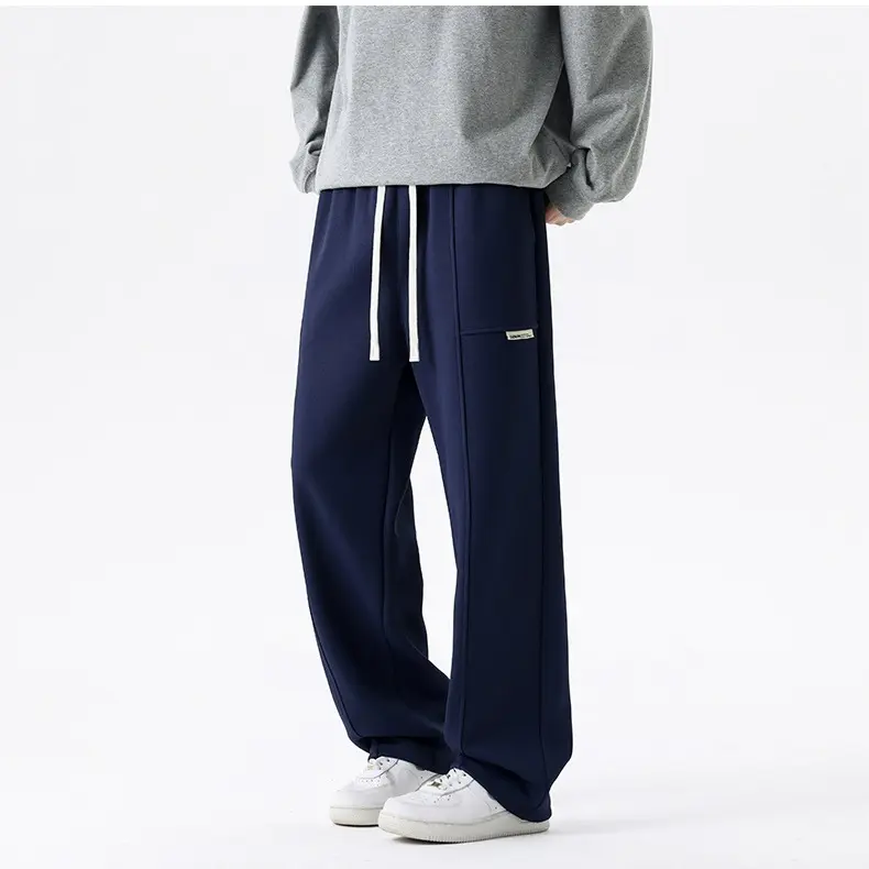 Herren Weite Relax-Jogginghose mit Tunnelzug, Multifunktionstasche & geradem Bein Drune