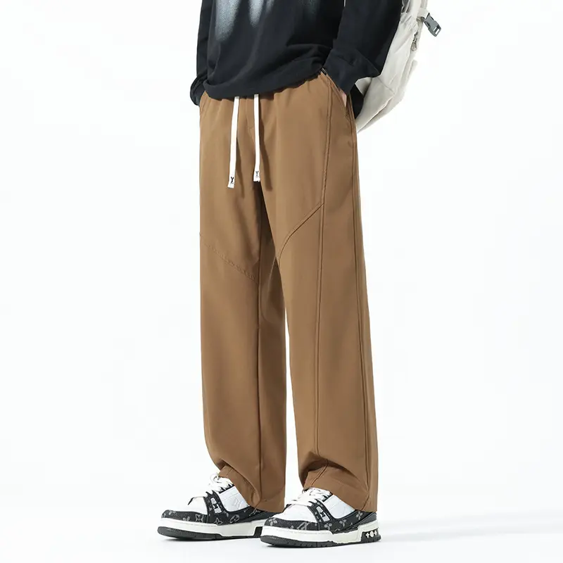 Herren Weite Relaxed‑Fit Freizeithose mit Tunnelzugbund und Teilungsnähten Drune