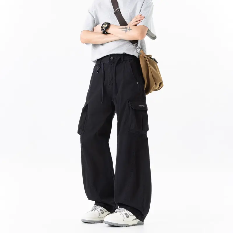 Herren Weite Utility-Cargo-Bermuda mit Elastikbund und Multifachtaschen Drune