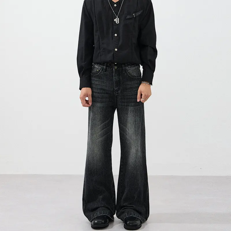 Herren Weite Vintage-inspirierte Five-Pocket-Denim-Jeans im Bodensaum-Baggy-Cut Drune