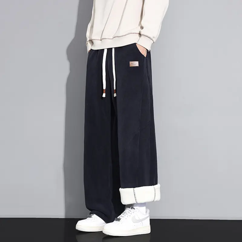 Herren Weitgeschnittene und bequeme Fleece-Hose
