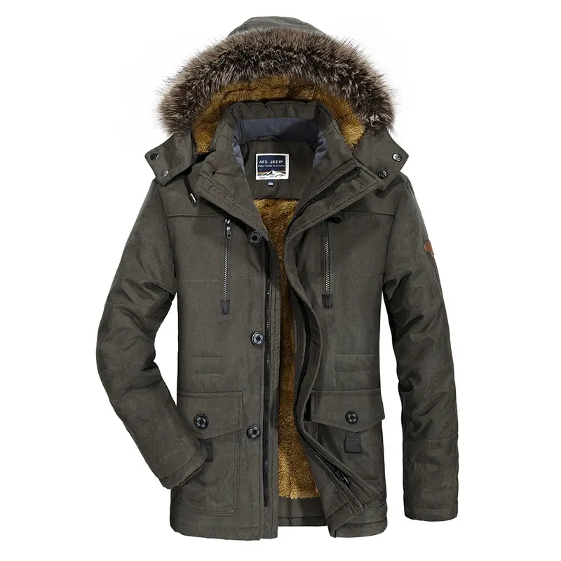 Herren Winterparka mit abnehmbarer Kapuze Drune
