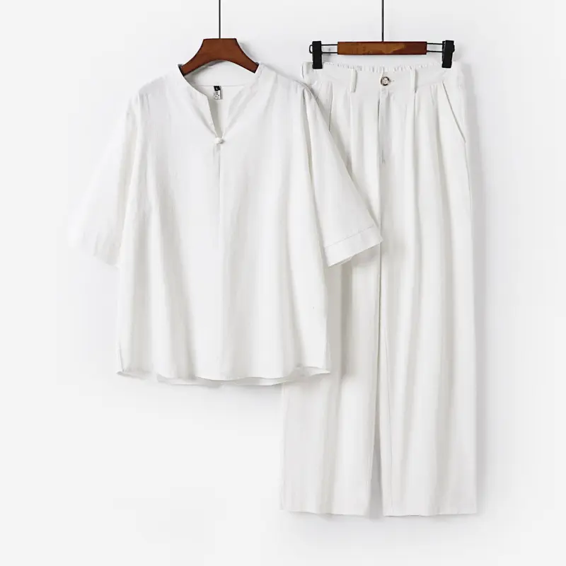 Herren Zweiteiliges Leichtes Freizeitset mit Stehkragen und elastischer Bundhose Drune