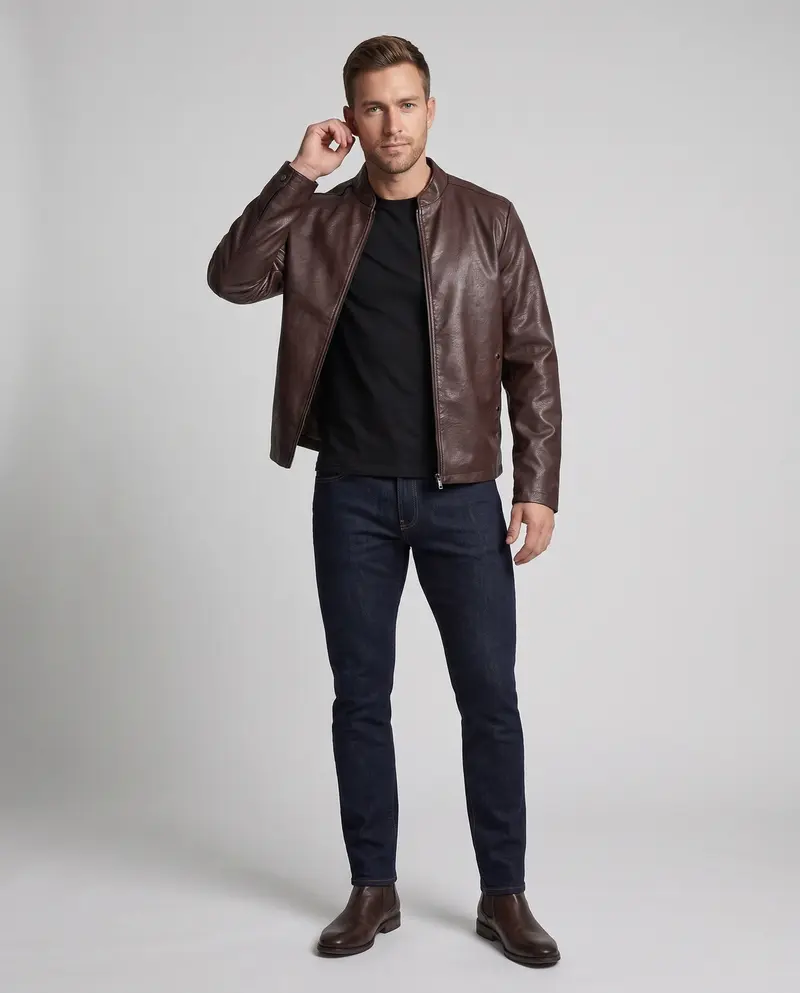 Herrenmode Kunstlederjacke Drune