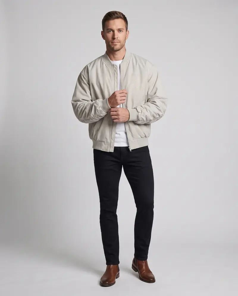 Herrenmode Übergangsjacke im sportlichen Stil Drune