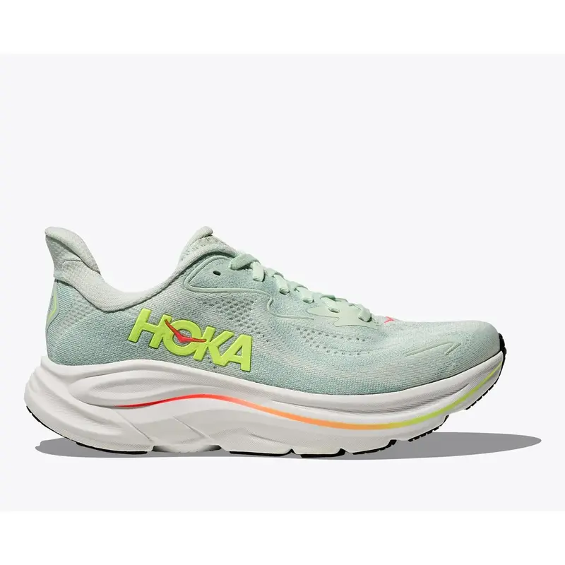 Hoka Clifton 10 Women sea glass neon flame