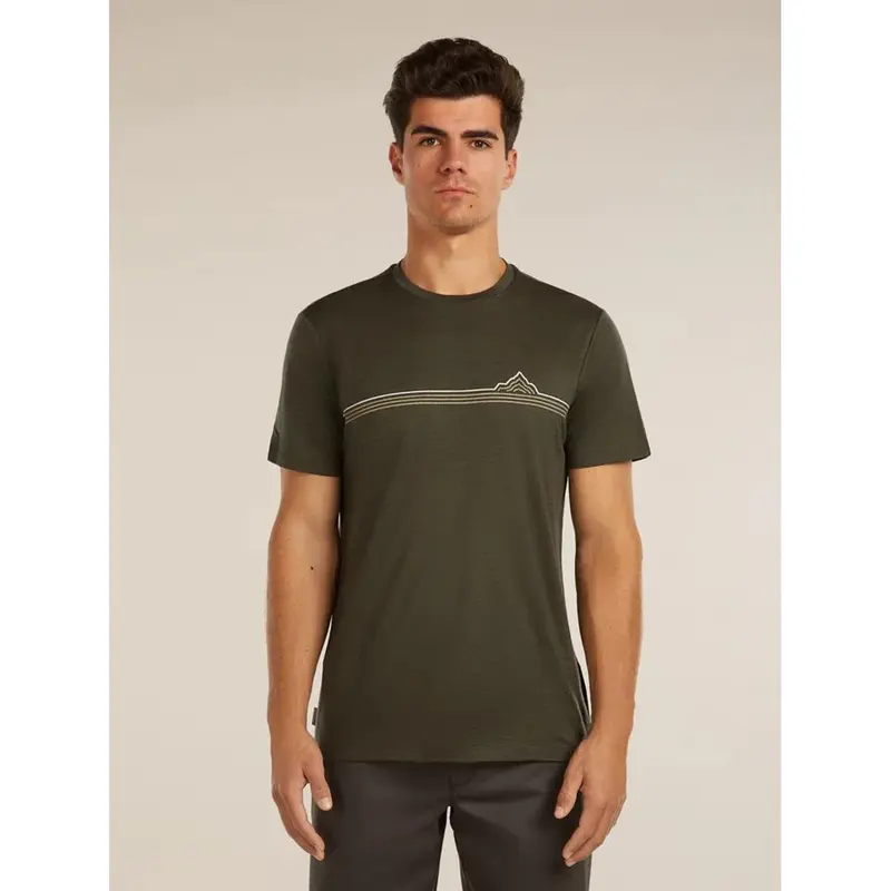 Icebreaker M Mer 150 Tech Lite SS Tee Range Stripes dk loden Herren T-Shirt