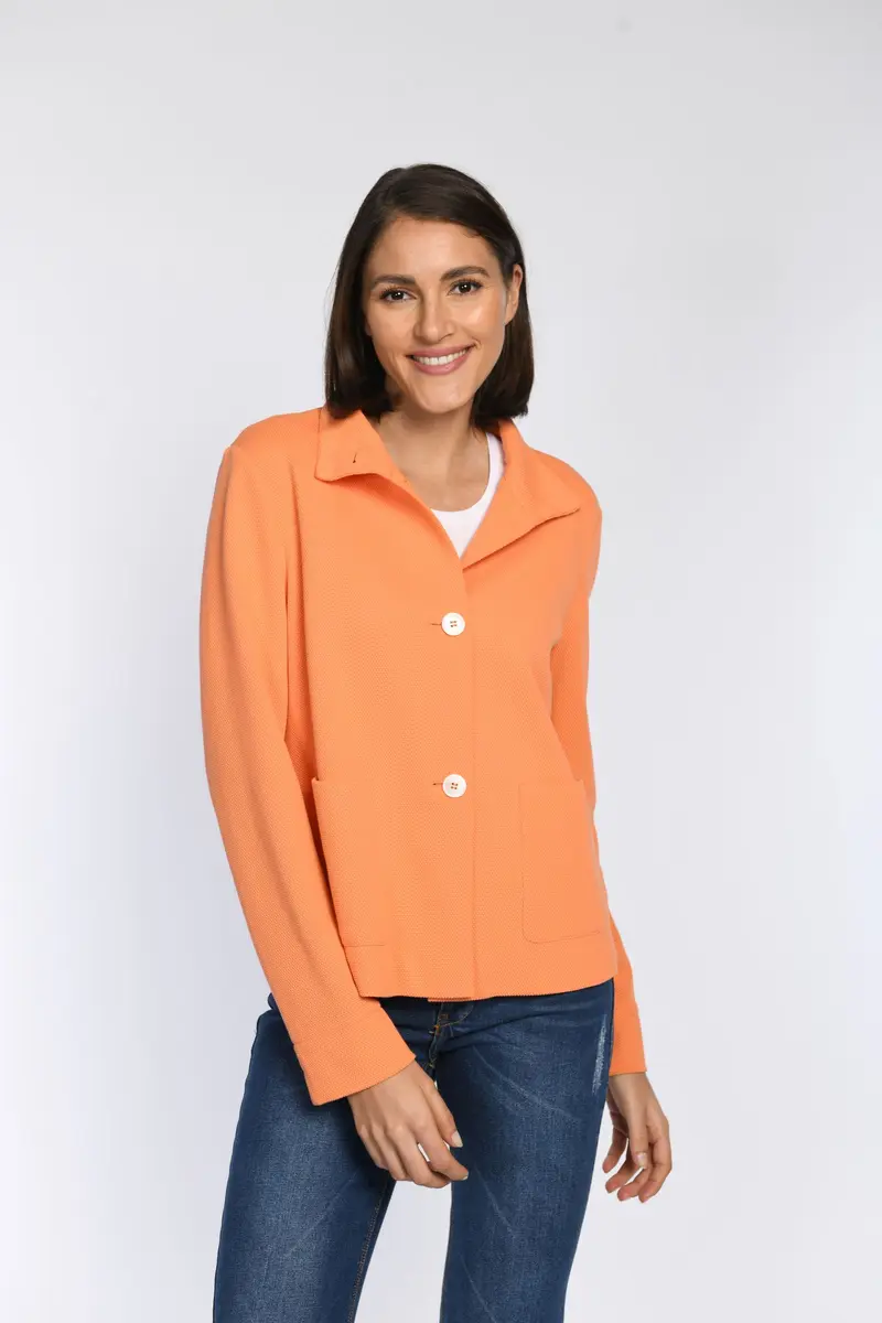 Kastenjacke aus strukturiertem Jersey