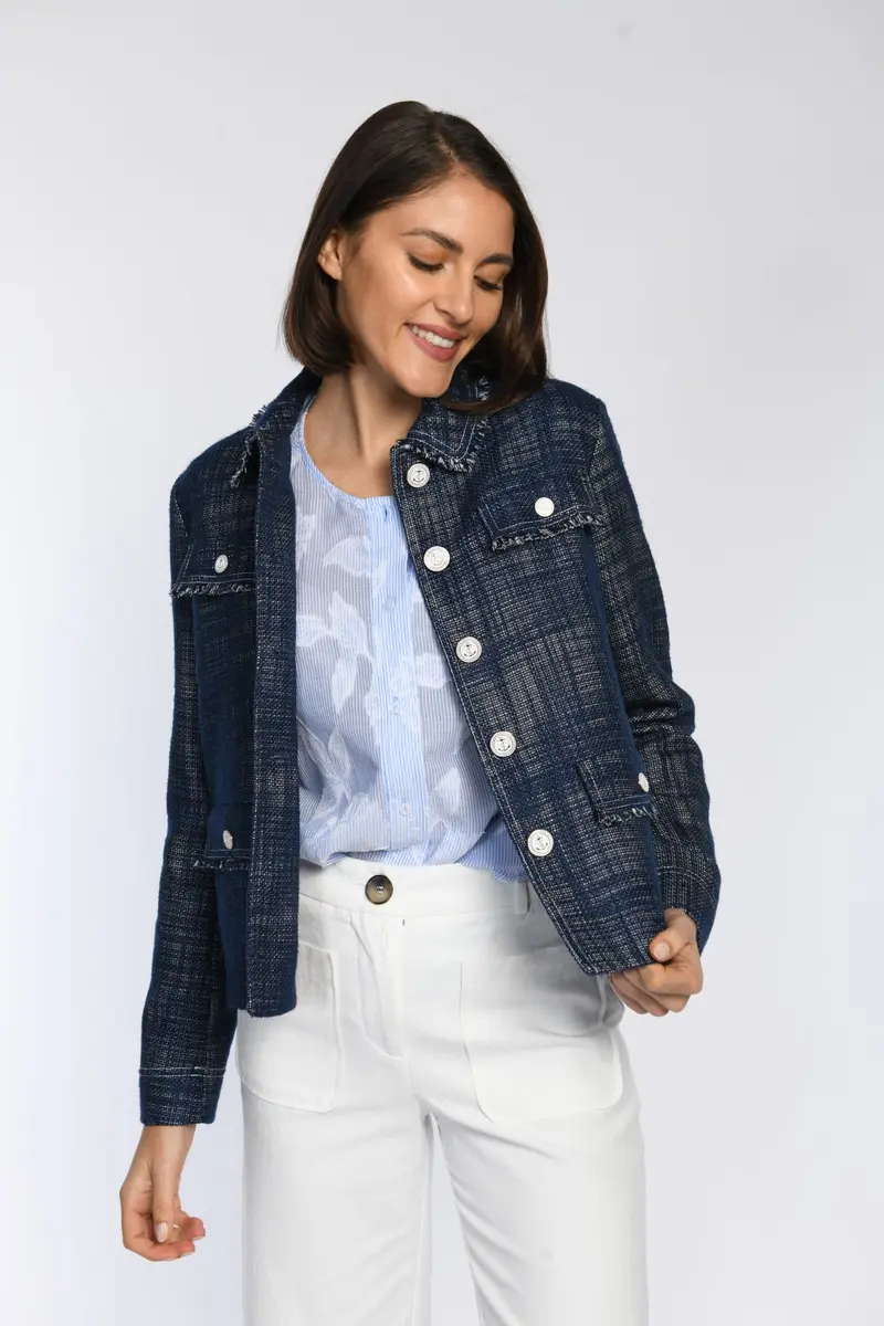 Kastenjacke im Denim-Look