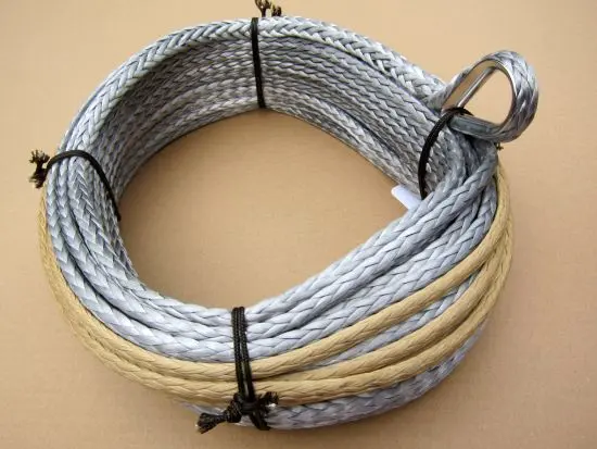 Kunststoffseilset Dynatec 38x9mm, Alu- Seilfenster, Haken 2to (weiß)