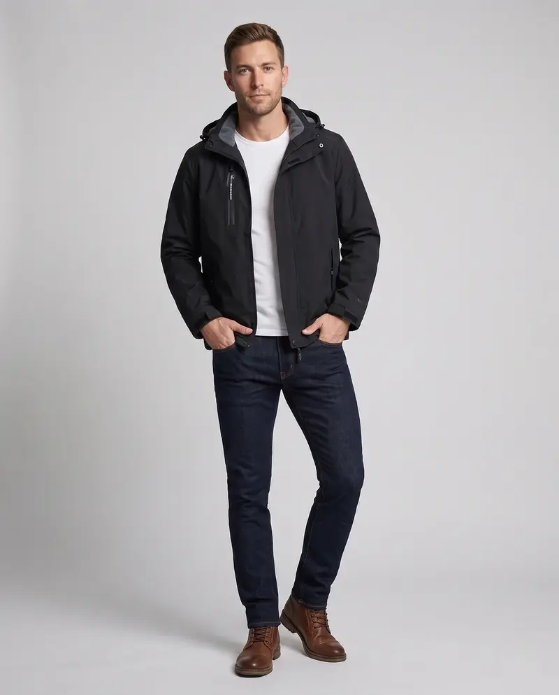 Leichte Outdoor-Jacke für Herren mit verstellbarer Kapuze Drune