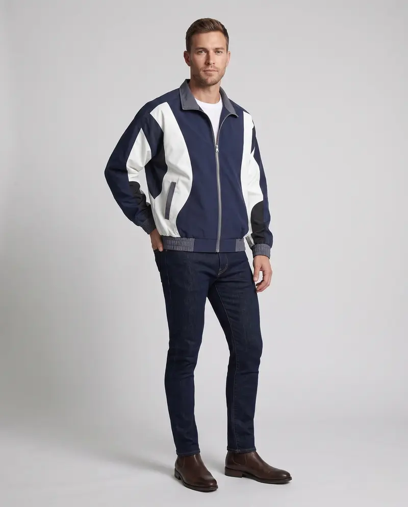 Männer Sportjacke mit hohem Kragen und elastischen Bündchen Drune
