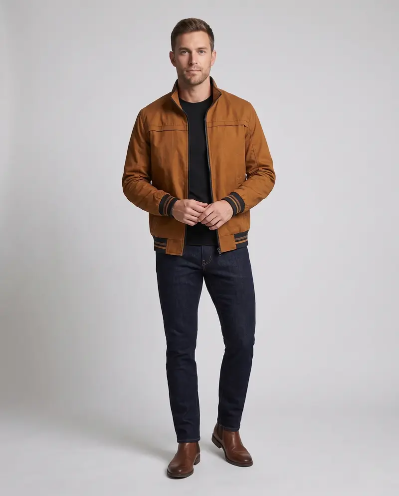 Männer Sportliche Übergangsjacke mit Reißverschluss Drune