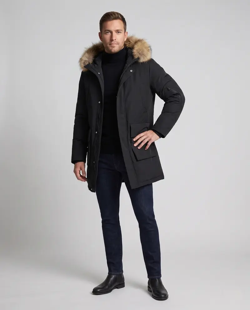 Männer Sportliche Winter Parka Jacke Drune