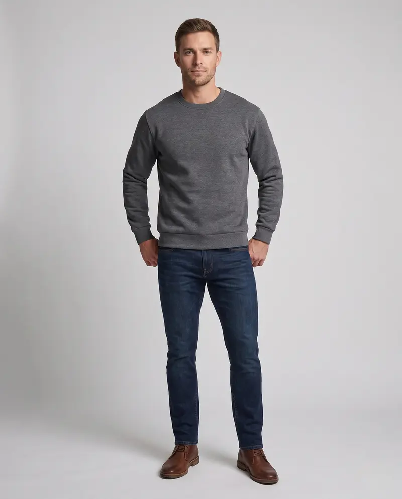 Männer Sweatshirt mit hohem Kragen Drune