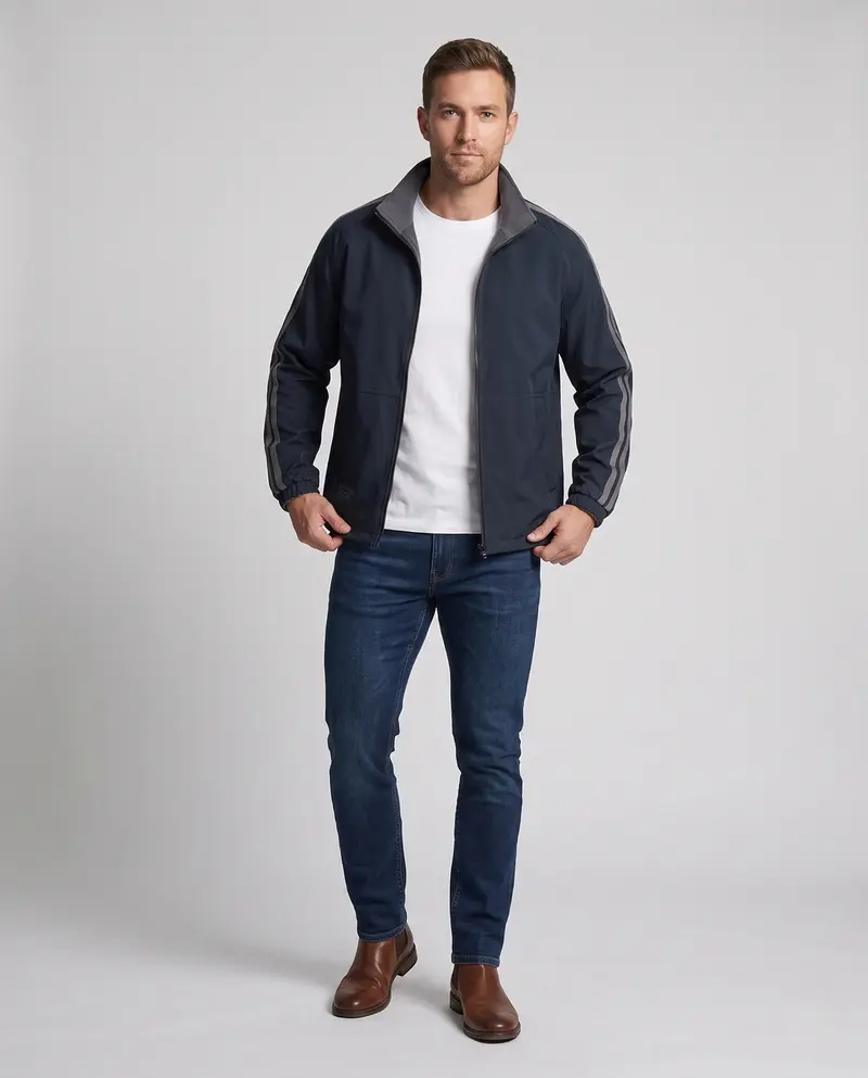 Männermode Übergangsjacke sportlich mit praktischen Taschen Drune
