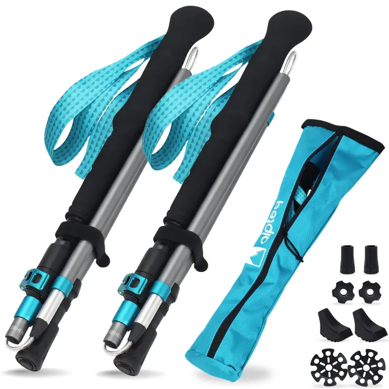 Matterhorn - faltbare Wanderstöcke aus Carbon-Zicral | Teal Blue 110-130 cm