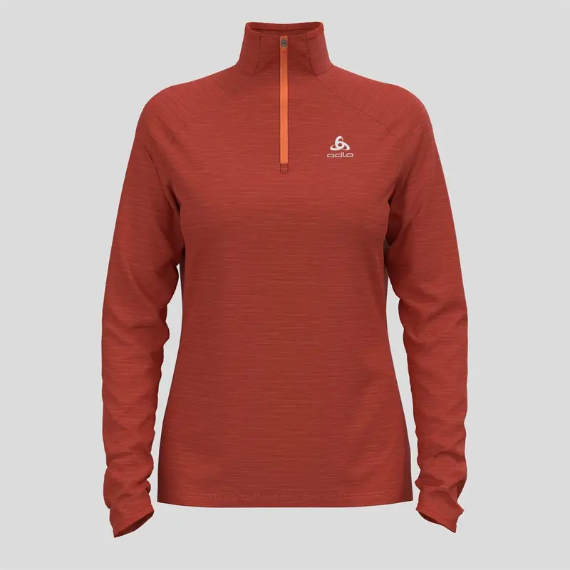 ODLO Damen Run Easy Mid Layer 1/2 Zip cinnabar melange