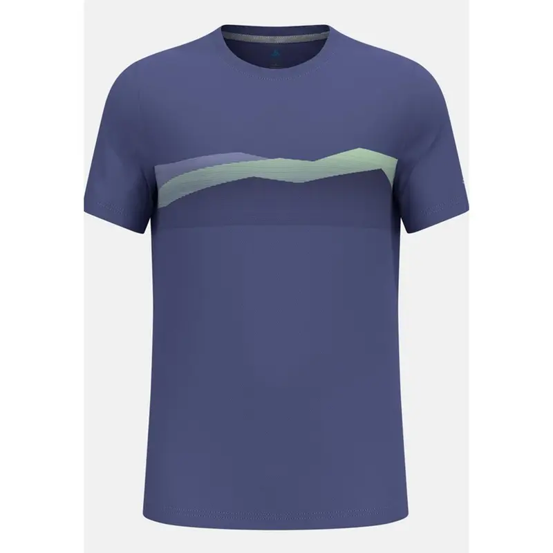Odlo F-Dry T-Shirt mit Bergkamm-Print - skipper blue