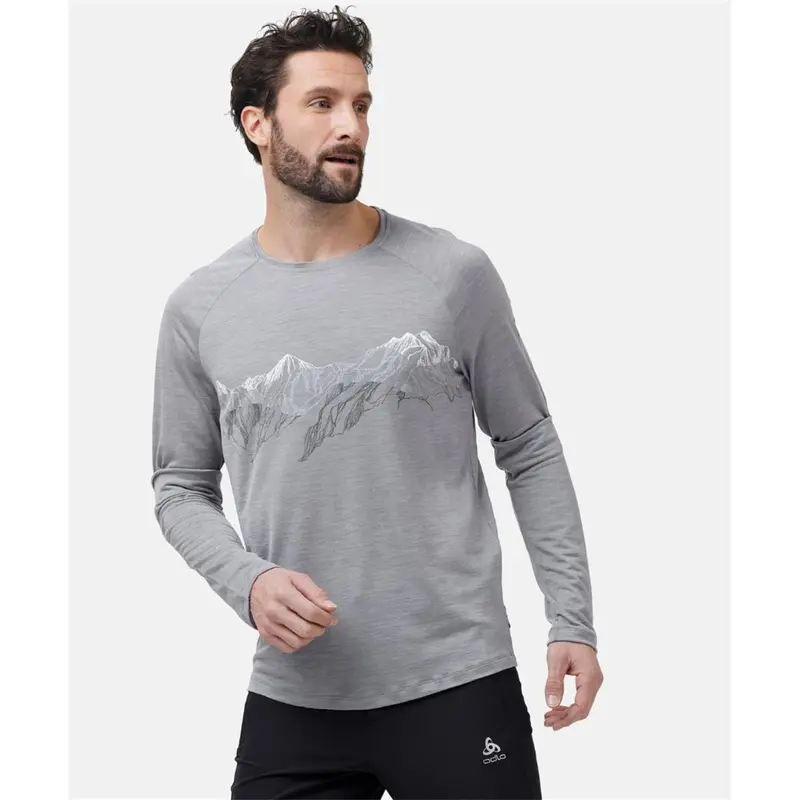 Odlo M Concord Summit Print L/S grey melange