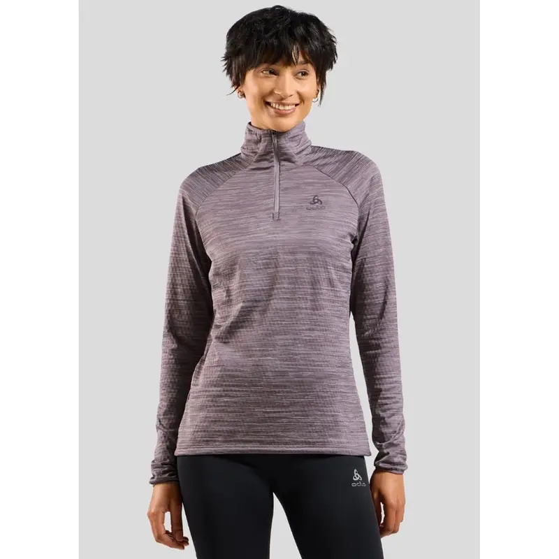 Odlo Run Easy Mid Layer Gray Ridge Melange Damen Rolly