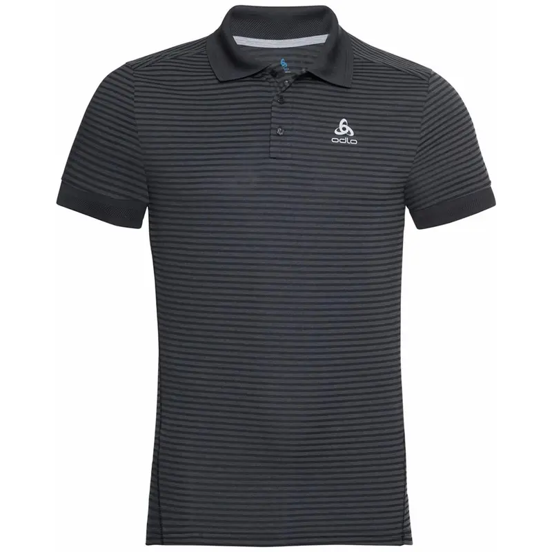 Odlo T-Shirt Nikko Dry Polo black / odlo steel grey / stripes