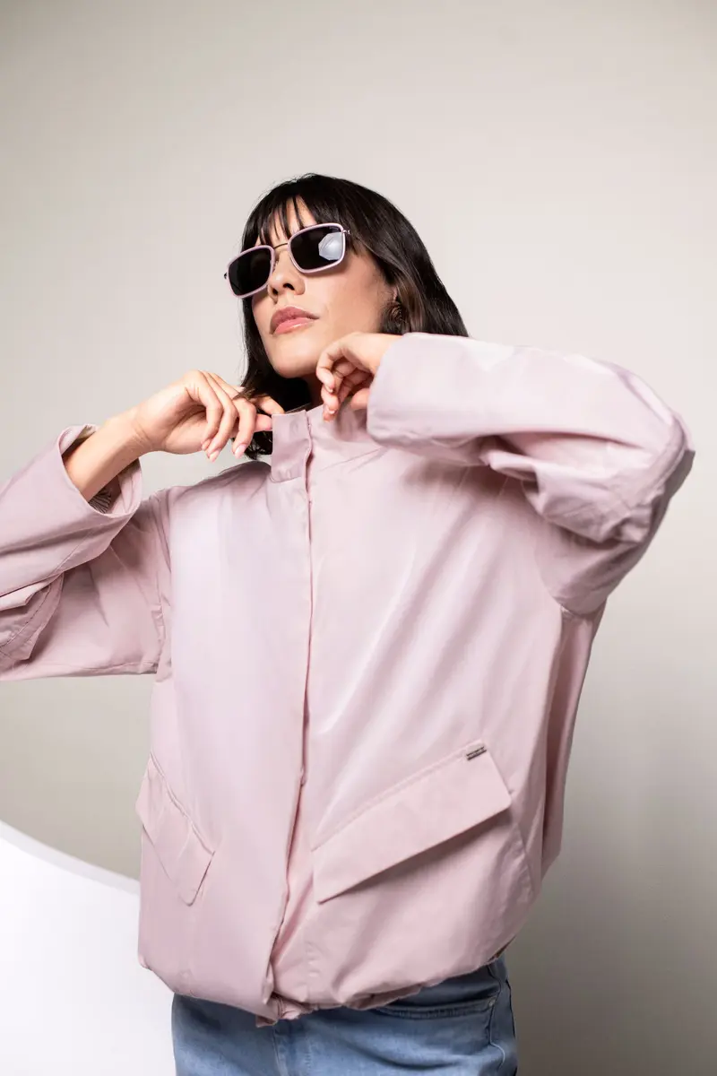 Oversize Jacke mit Stehkragen