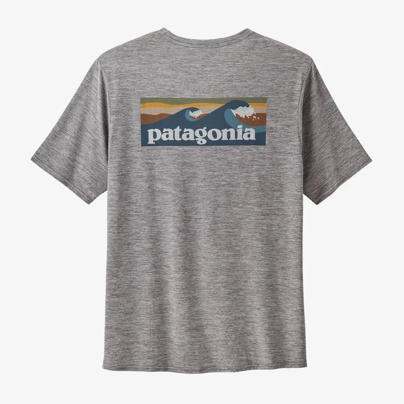 Patagonia Capilene Cool Daily Graphic Shirt-Waters Boardshort Logo Abalone Blue