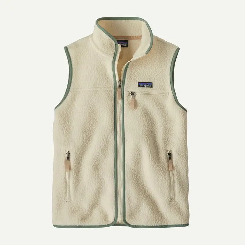 Patagonia Damen Retro Pile Fleece Vest Natural w/ Ellwood Green