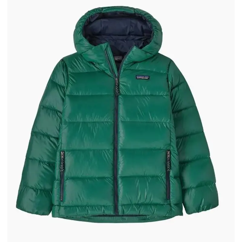 Patagonia K Hi-Loft Down Sweater Hoody conifer green Kinder Daunenjacke