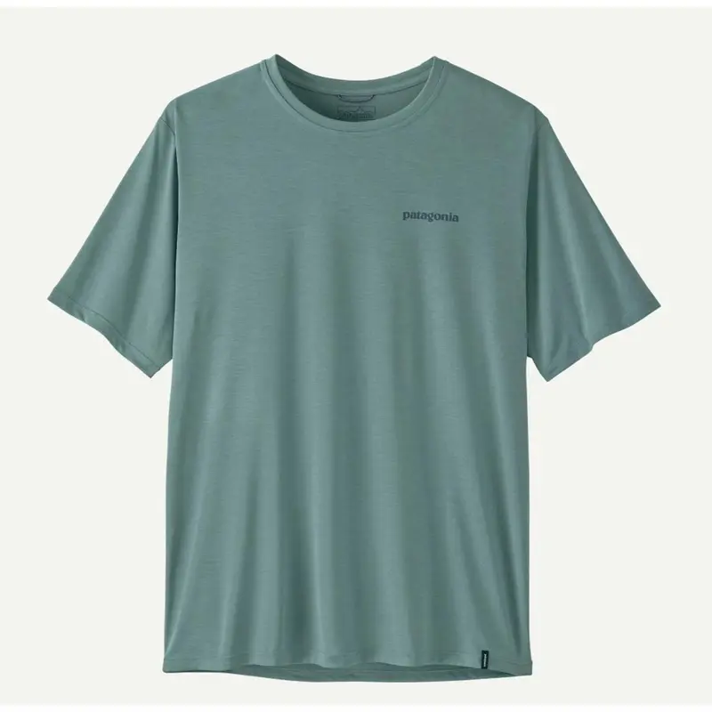 Patagonia M Cap Cool Daily Shirt Broadshort Logo light blue sage Herren T-Shirt
