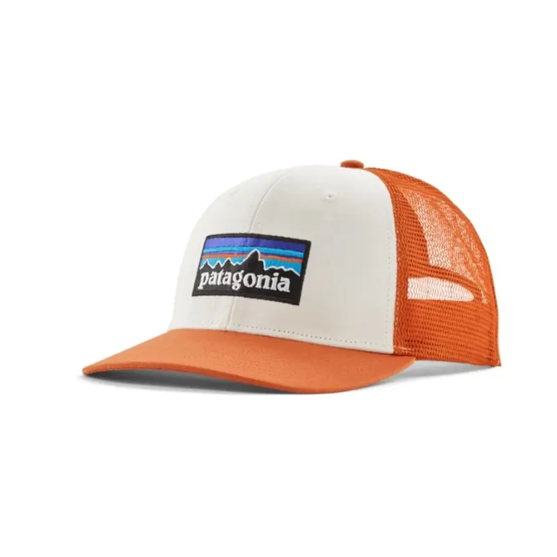 Patagonia P-6 Logo Trucker Hat White w/Redtail Rust