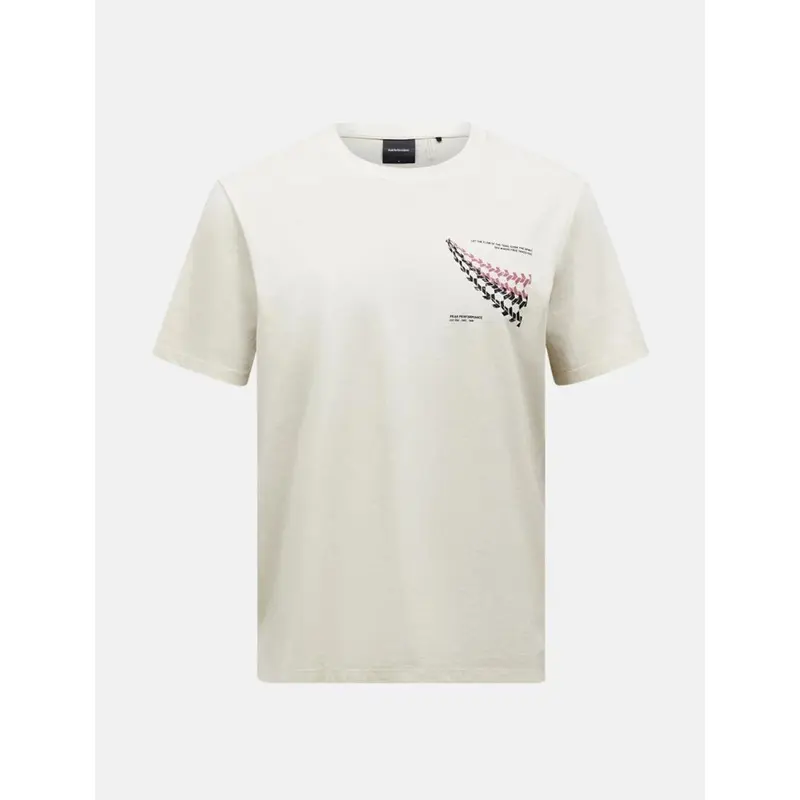 Peak Performance M Explore Graphic Tee sand fog wild rouge Herren T-Shirt
