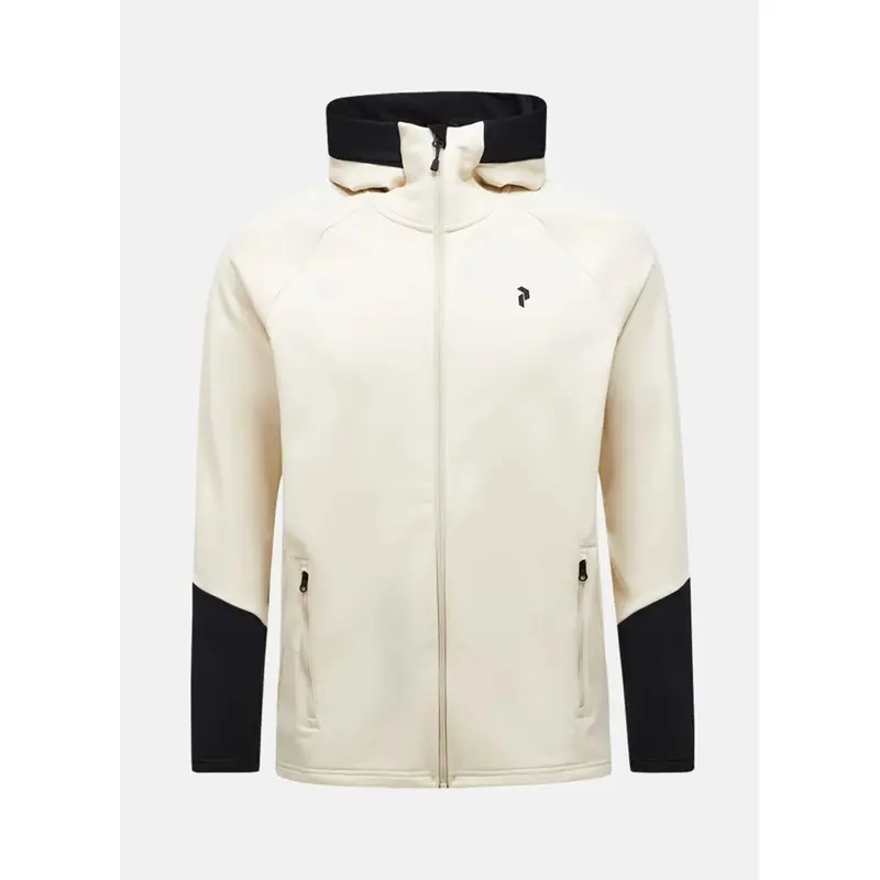 Peak Performance M Rider Essentials Zip Hood sand fog black Herren Fleecejacke