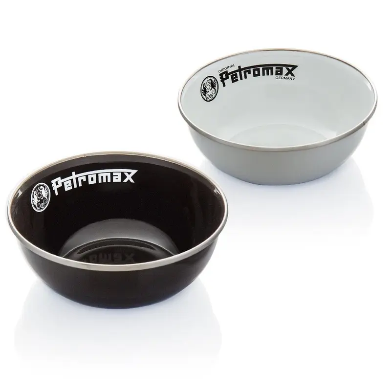 Petromax Emaille-Schalen 2 Stück Schwarz / Weiß