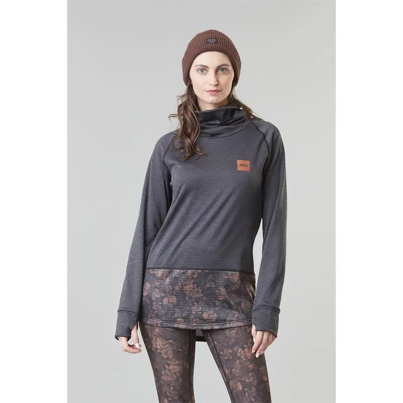 Picture Blossom Grid Fleece black
