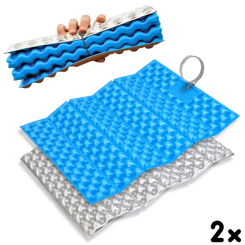 RastPlatz faltbares Sitzkissen Alu beschichtet | Lightblue | 2er Set