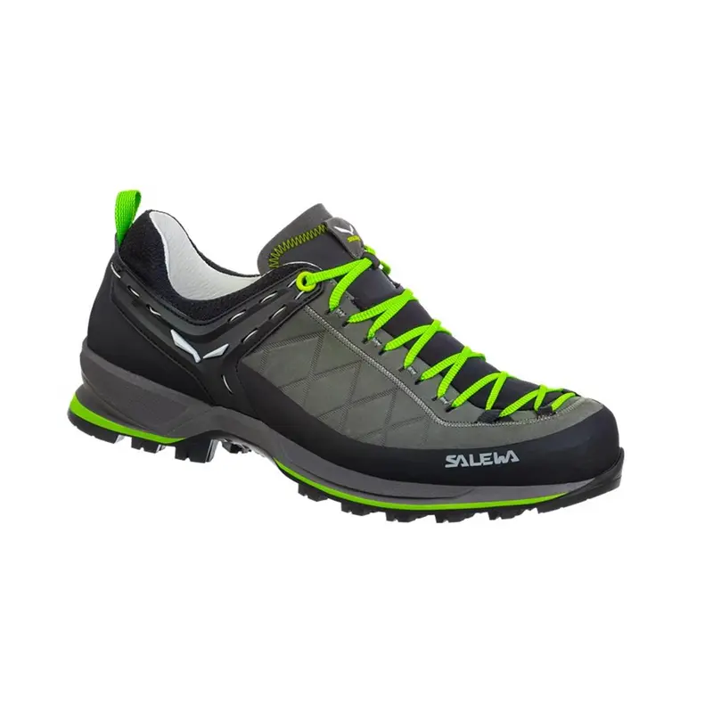 Salewa Mountain Trainer Leather Schuhe Herren smoked / fluo green