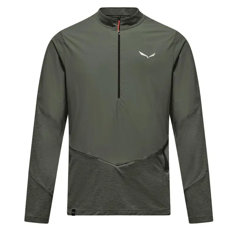 Salewa Pedroc Dry'ton Wind Half Zip Tee faded green