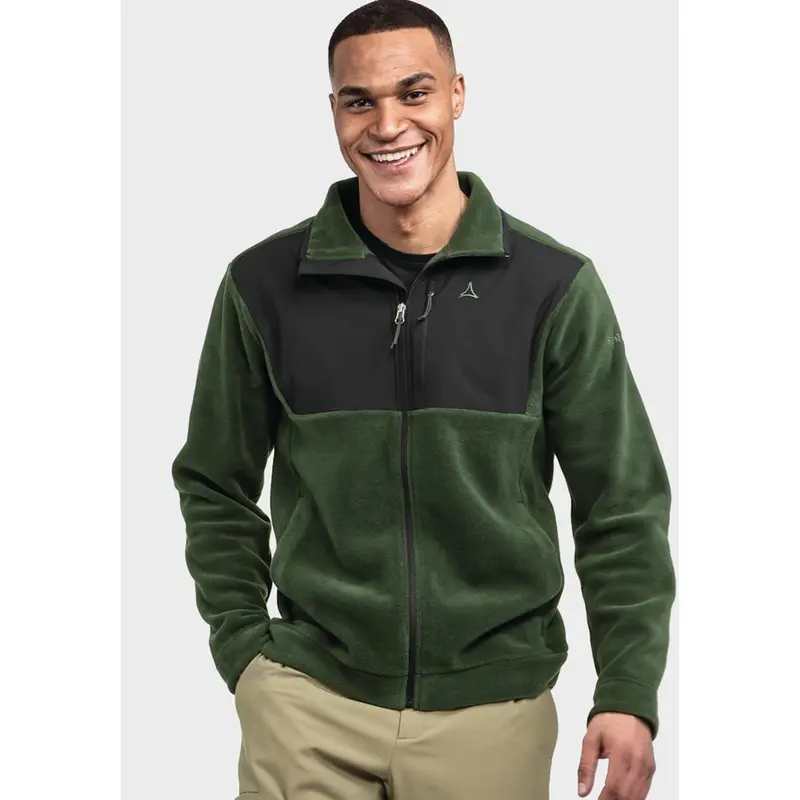 Schöffel Herren Fleece Jacke mit Materialmix & Ziersteppung Gregale Dark Jade